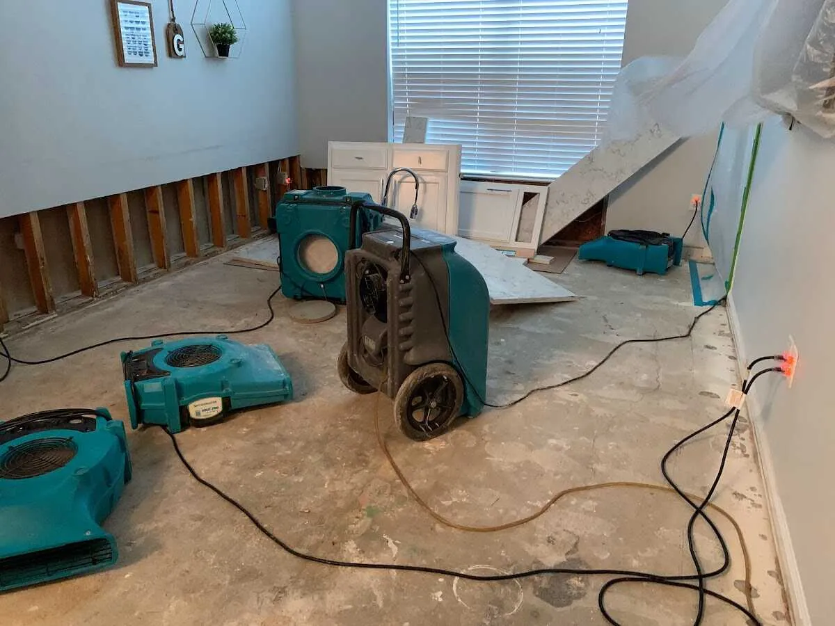 Dehumidifier in flood-cut room for Water Extraction & Removal in Freeport